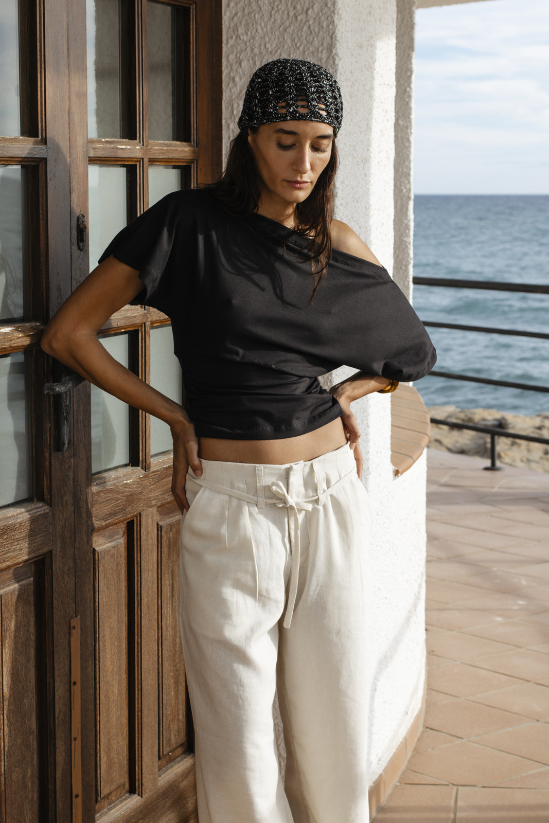 Casquete Brillos Negro & Plateado