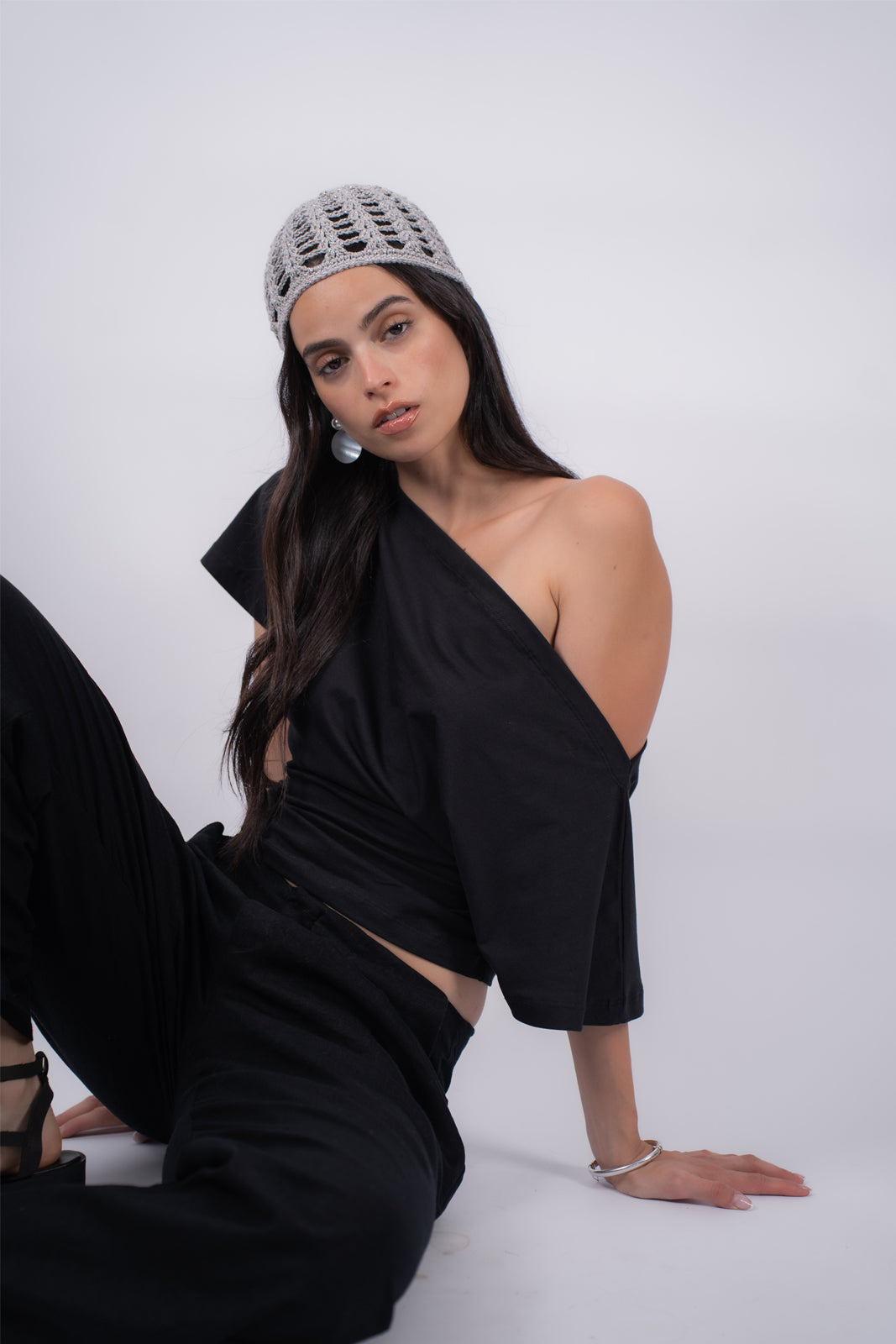 Casquete Brillos Gris & Plateado