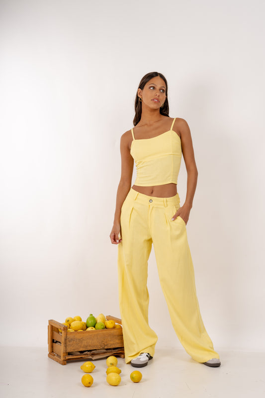 Pantalón Amalfi Lino Amarillo