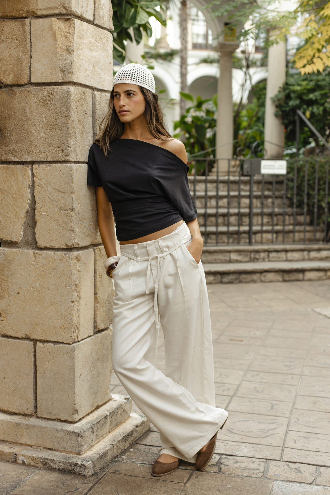 Pantalón Alba Crema