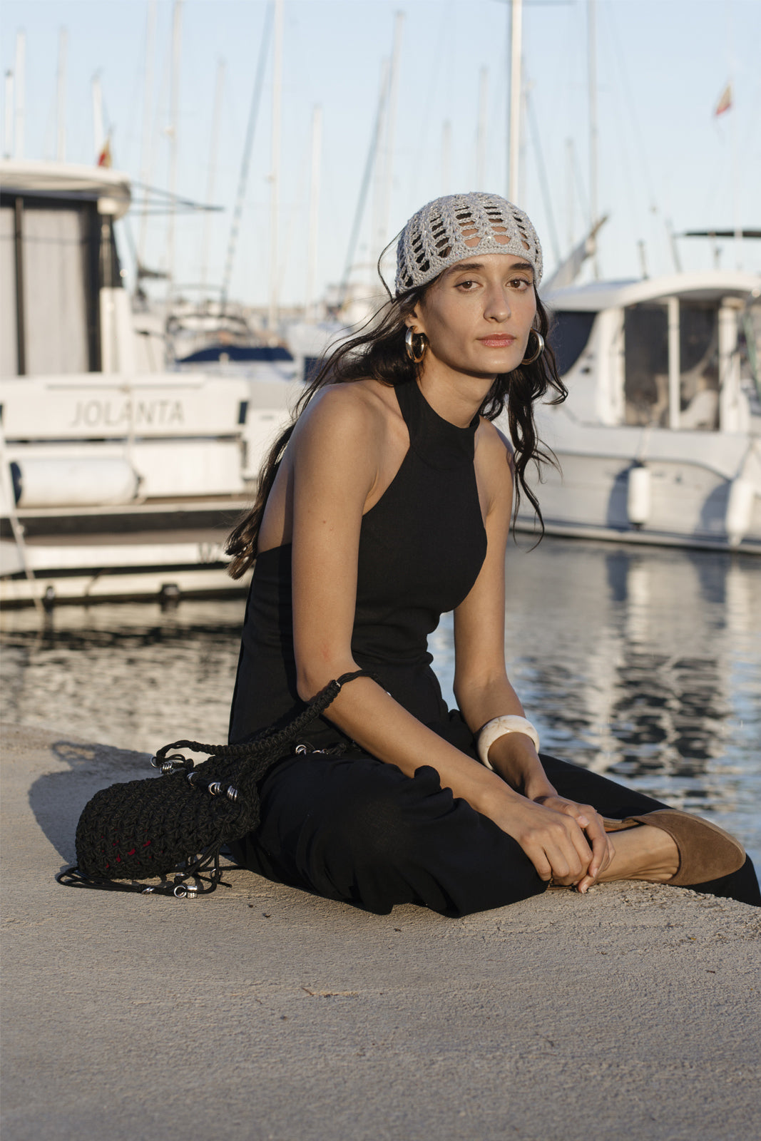 Casquete Brillos Crema & Plateado