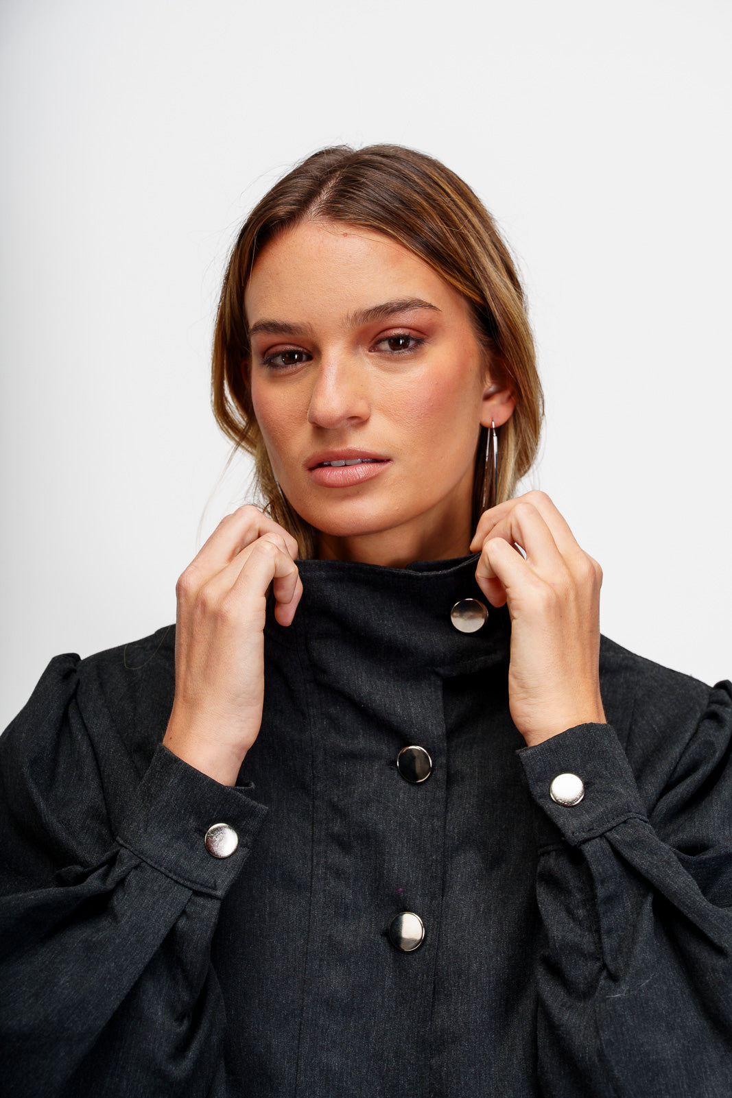 Bomber Forma Negro Jaspeado