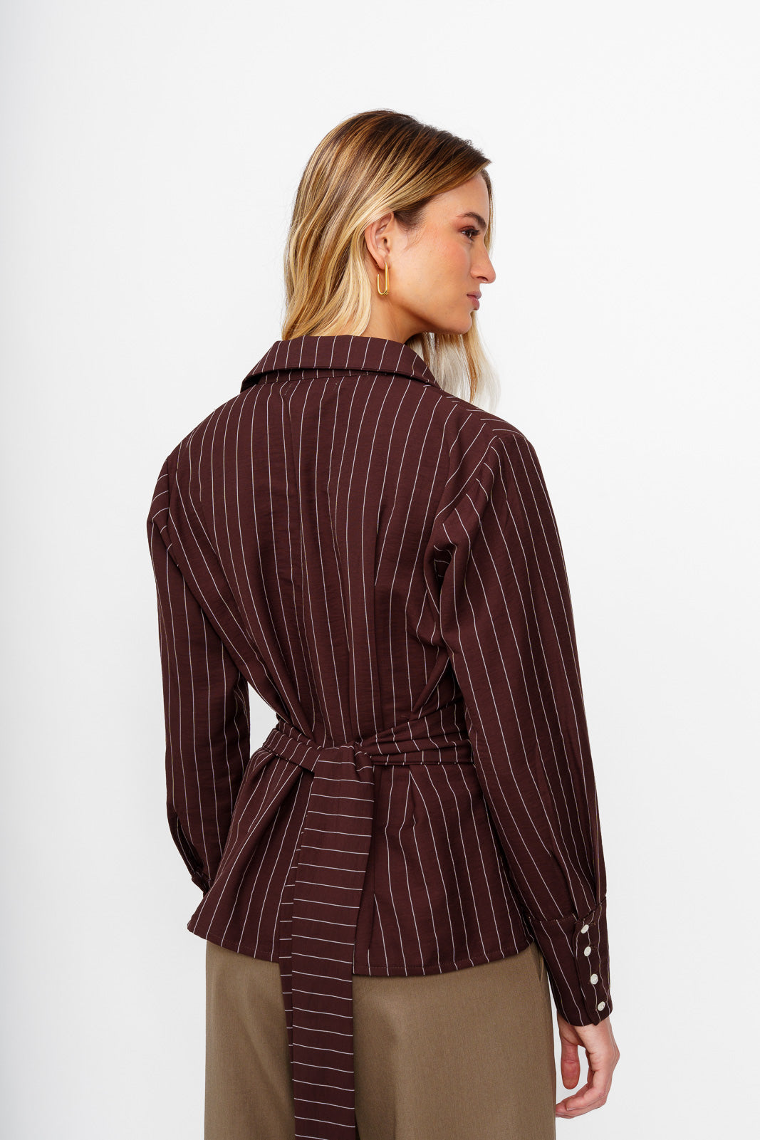 Camisa líneas Chocolate
