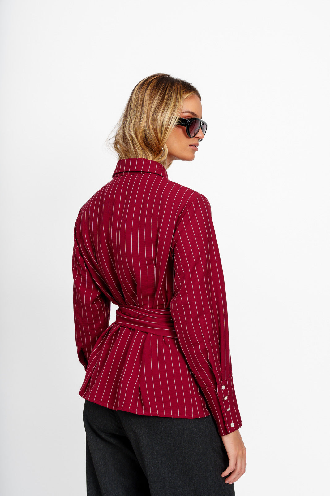 Camisa líneas Vino