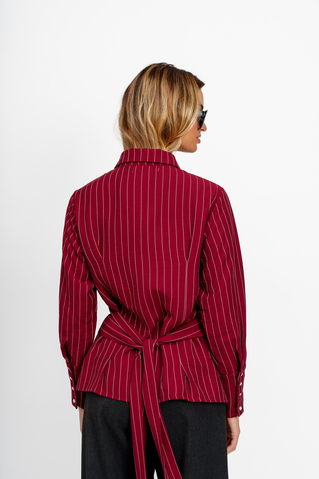 Camisa líneas Vino
