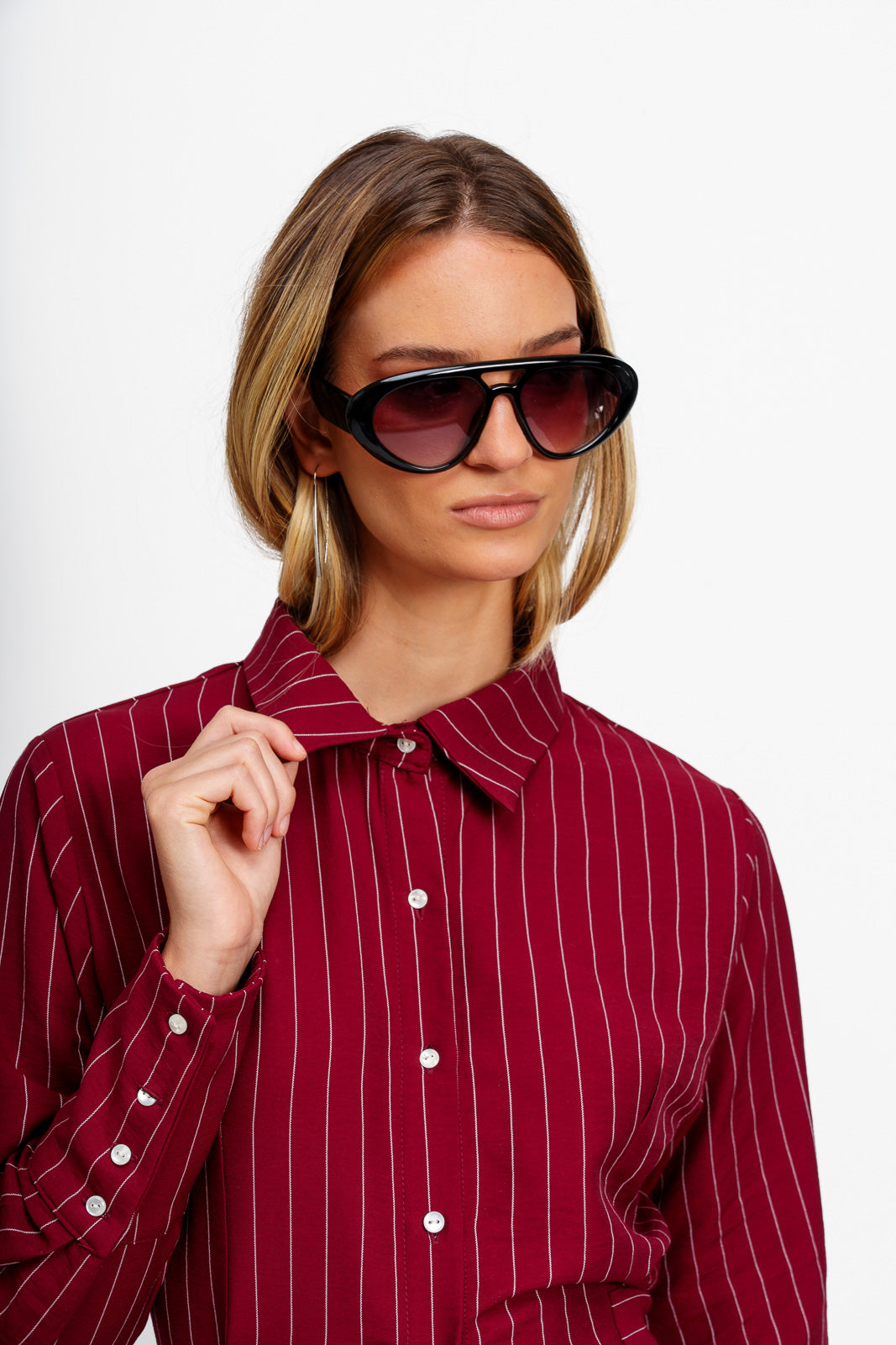 Camisa líneas Vino
