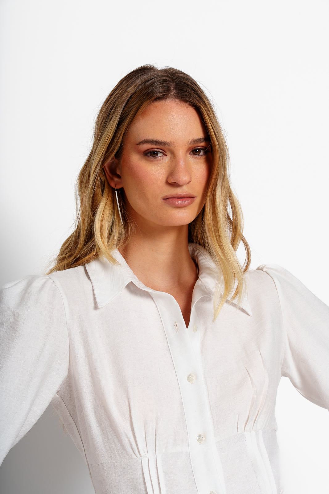 Camisa Pliegue Blanca