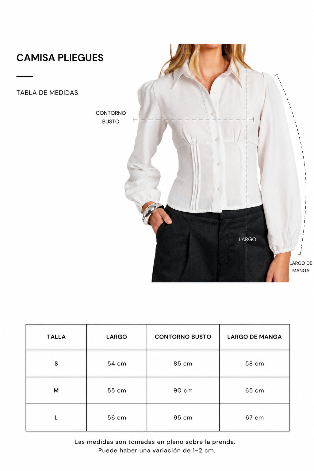 Camisa Pliegue Blanca