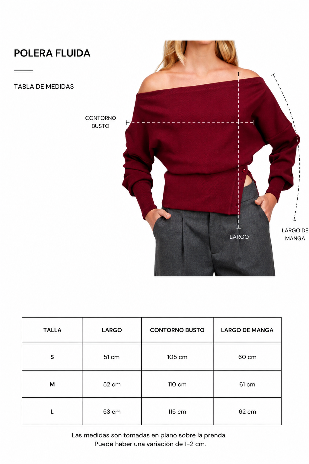 Polera Fluida Vino