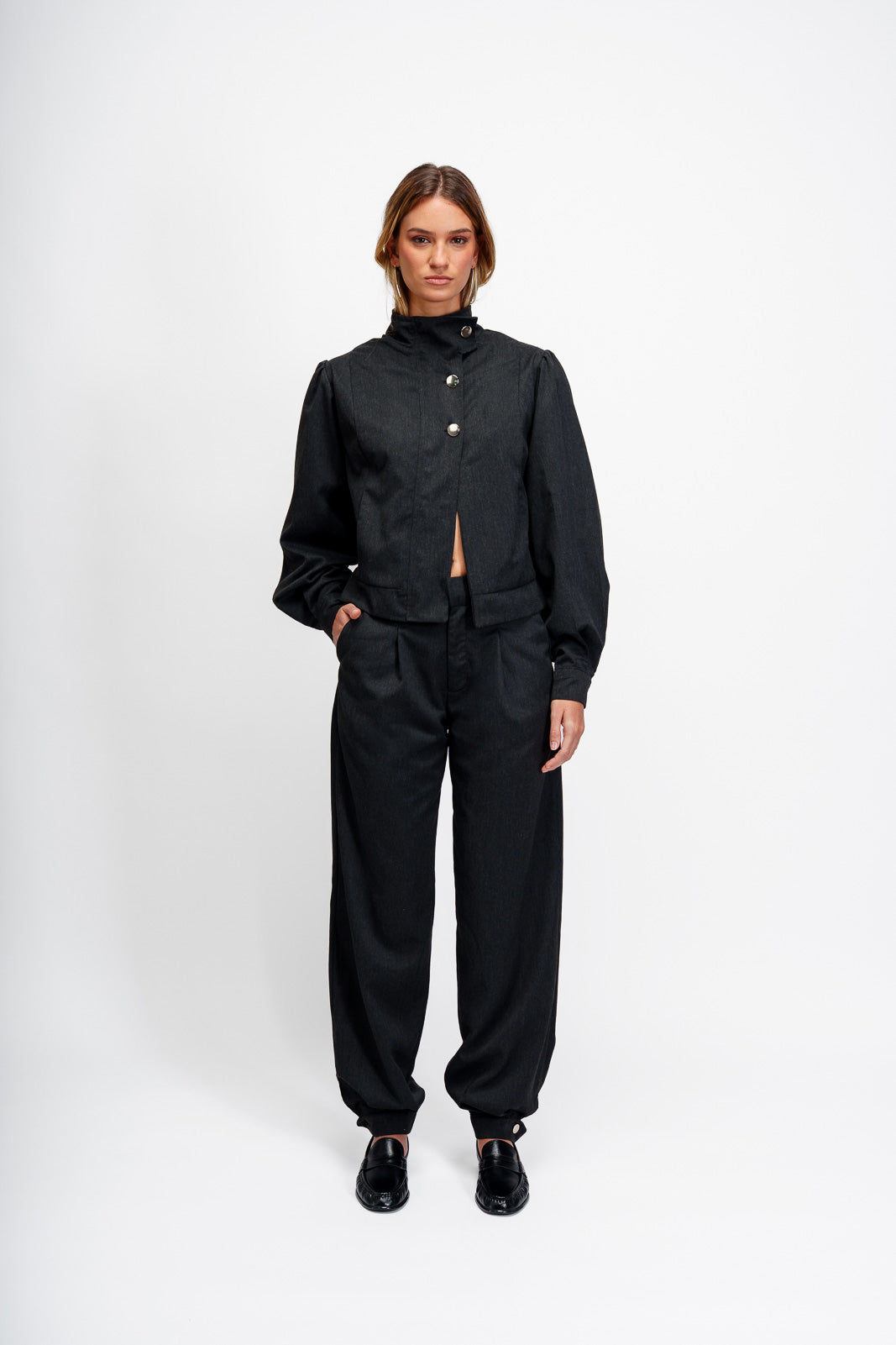 Pantalón Forma Negro Jaspeado