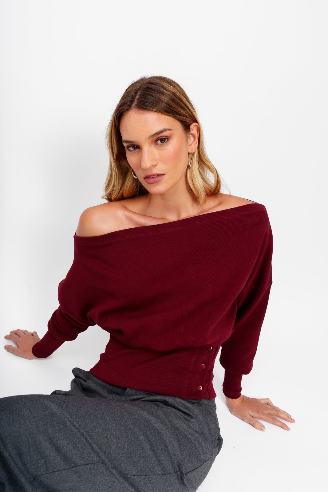Polera Fluida Vino