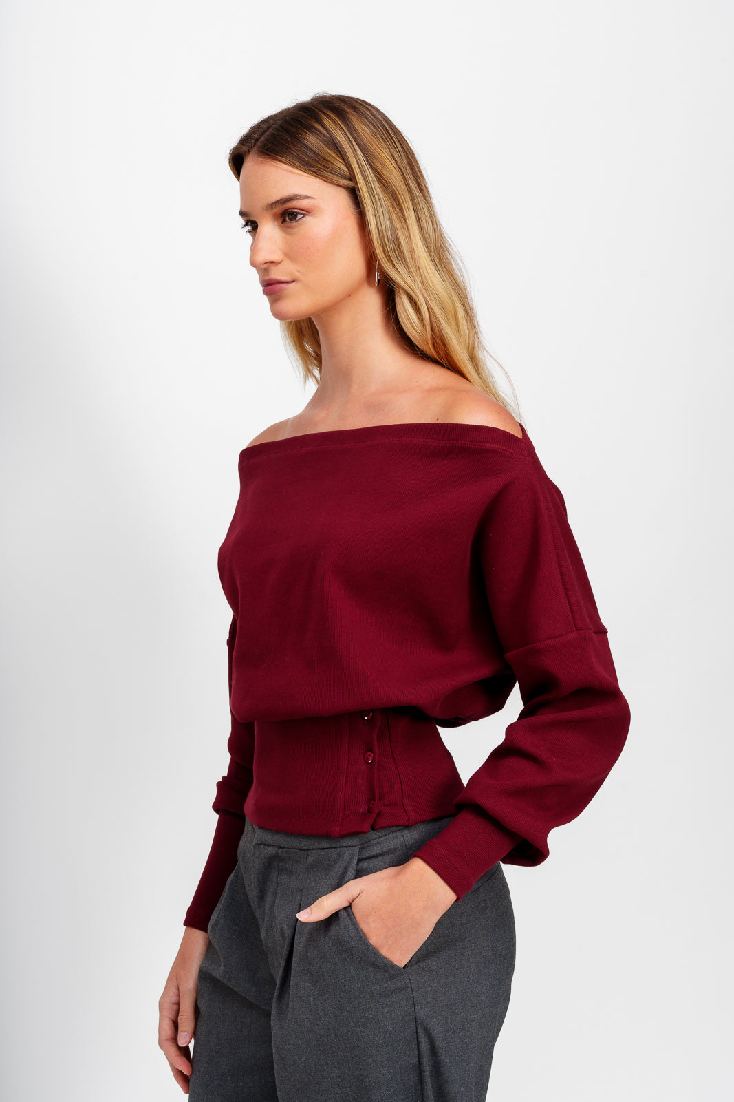 Polera Fluida Vino