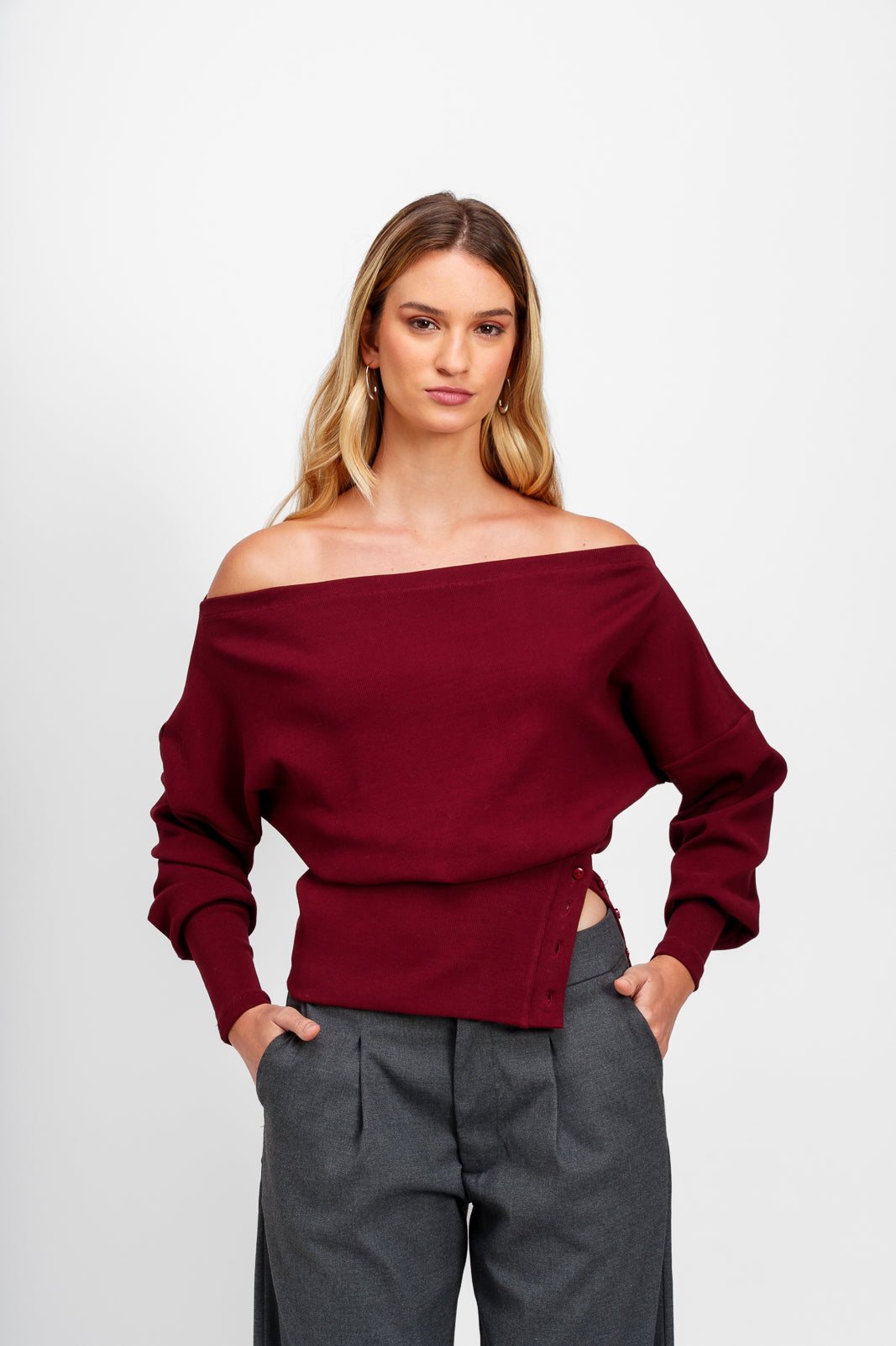 Polera Fluida Vino