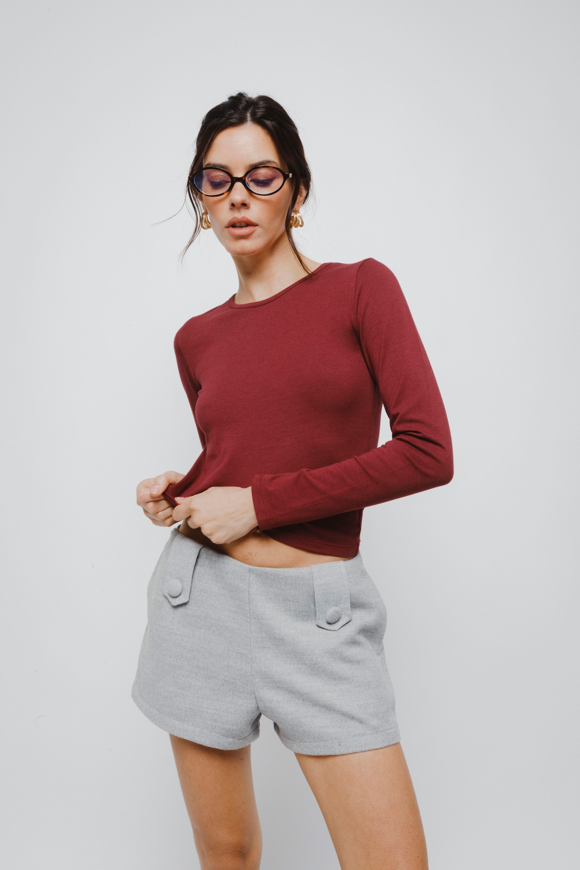 Polera Ámbar Burdeo